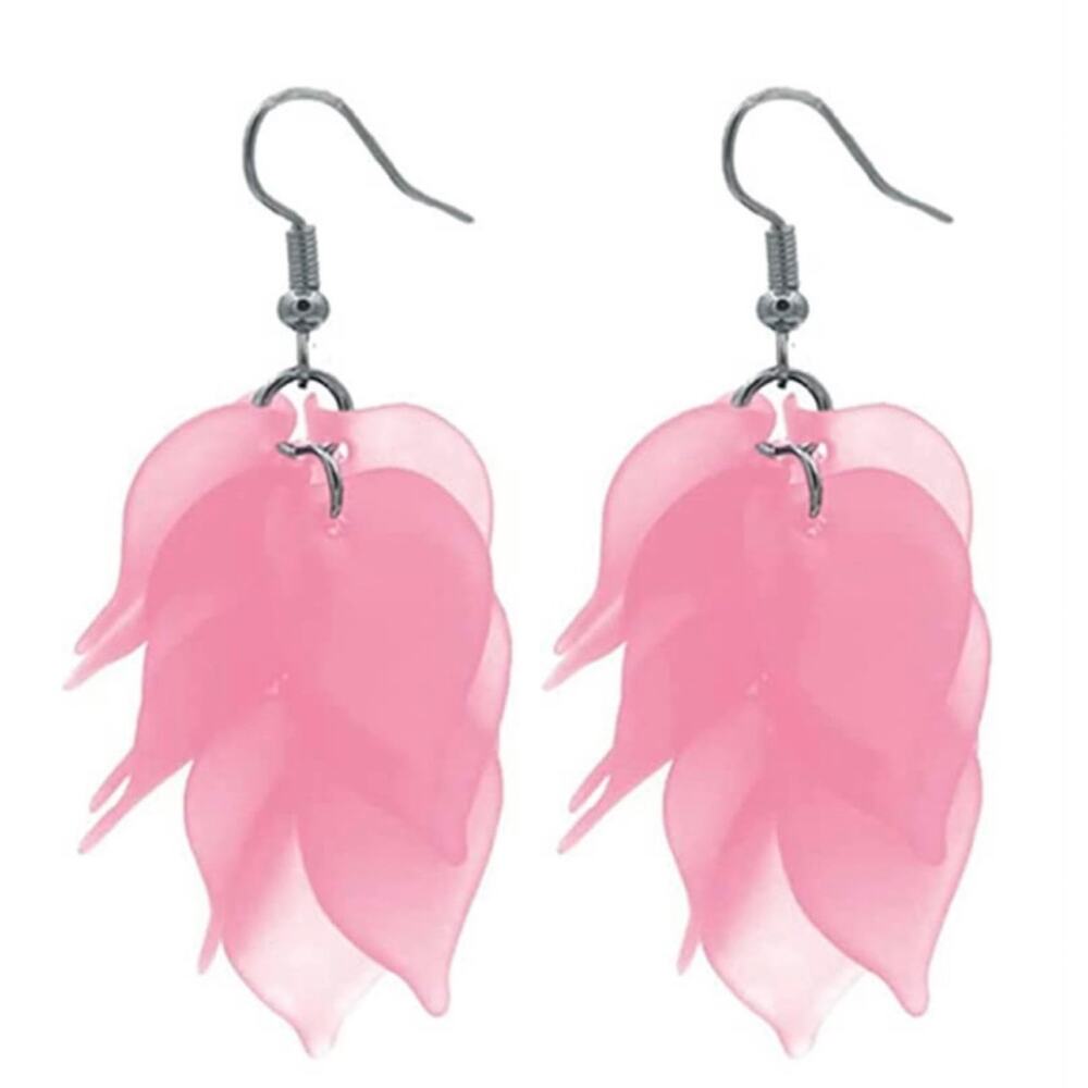 Acrylic Flower Petal Drop Earrings*
